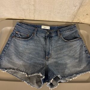 Abercrombie & Fitch Distressed Blue Denim Cutoff Shorts